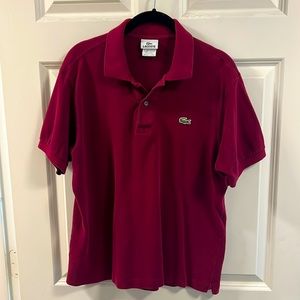 Lacoste maroon polo.